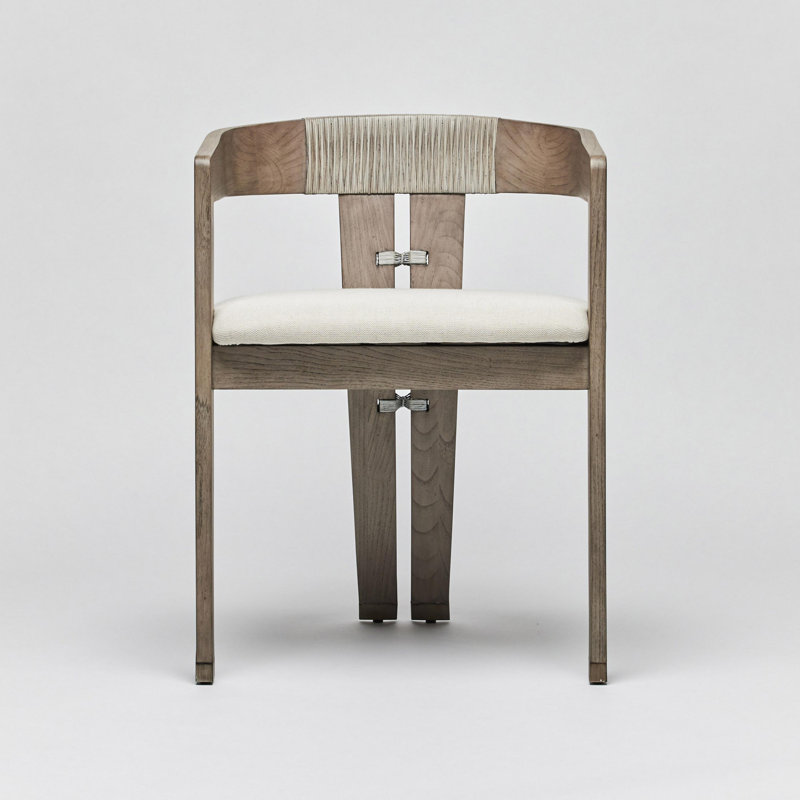 Maryl III Upholstered Arm Chair, Pebble Chenille, Washed Gray
