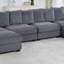 Chaise sans accoudoirs en velours côtelé gris