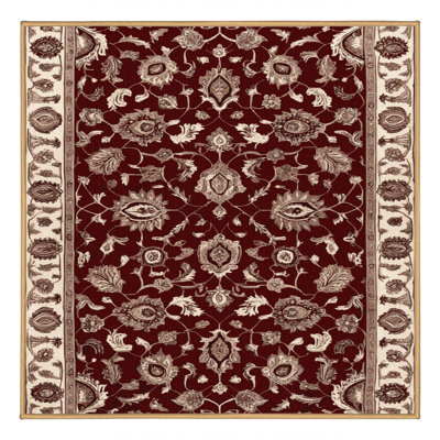 Tapis brun Tabriz lavable à la machine