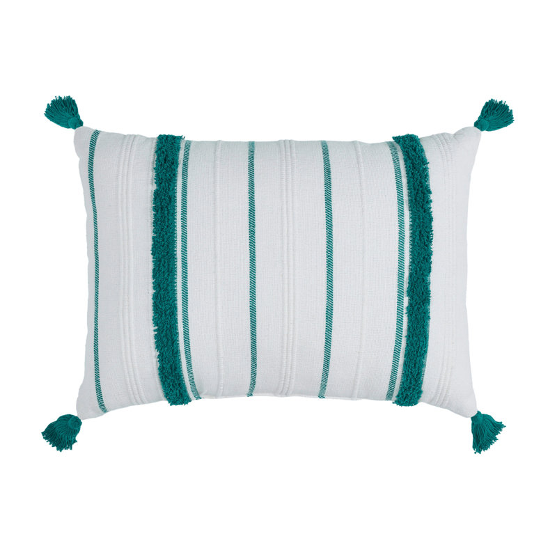 Panther 14" x 20" Boho Stripe Tassel Cotton Decorative Pillow