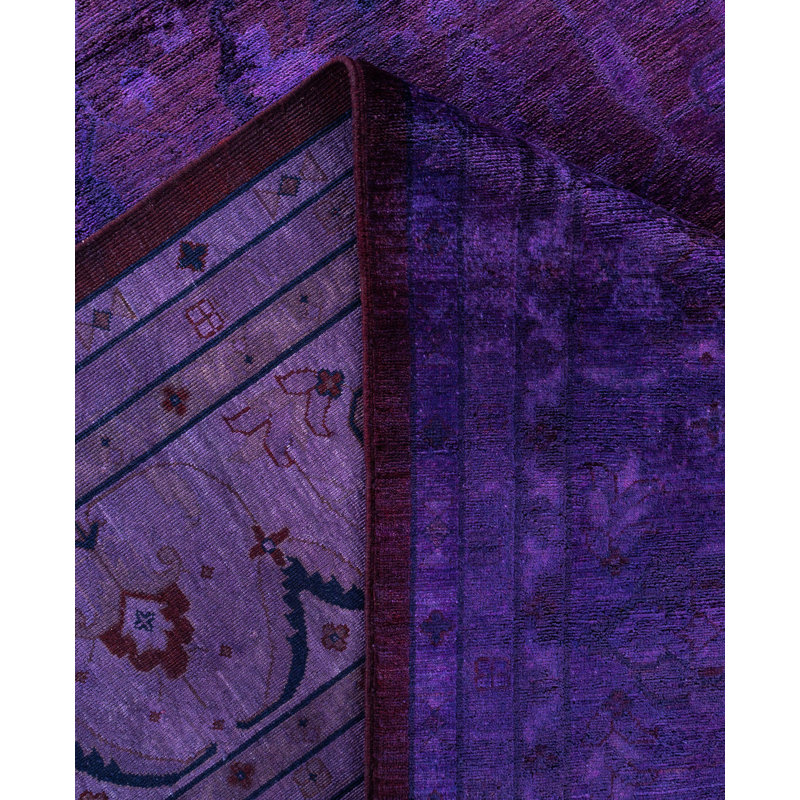 Overdyed One-of-a-Kind 12' 2" X 15' 1" Hand Knotted Area Rug