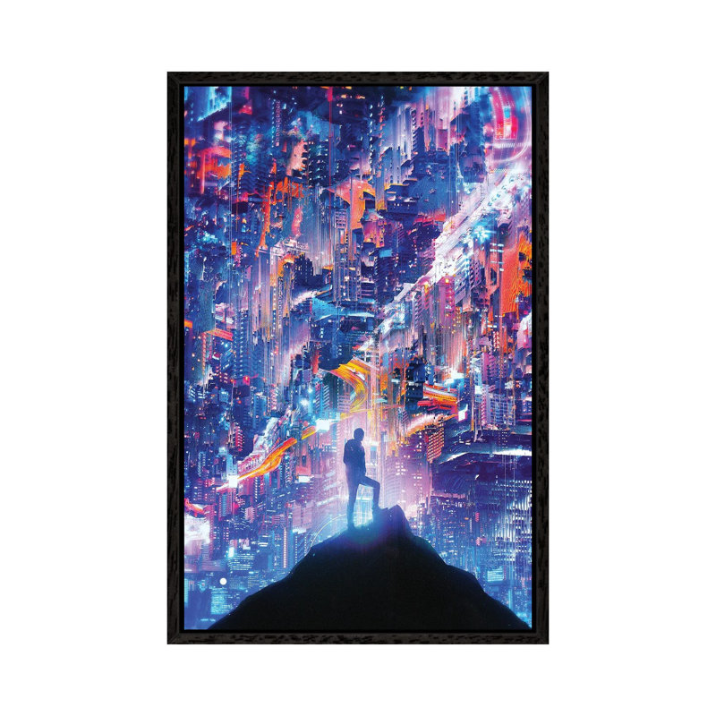 Peak by Nicebleed - Print on Canvas, 66.04cm H x 45.72cm W x 3.81cm D, Black Framed