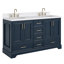 Ensemble de meuble-lavabo double 60,25 po avec plateau en quartz Abshire-94668846