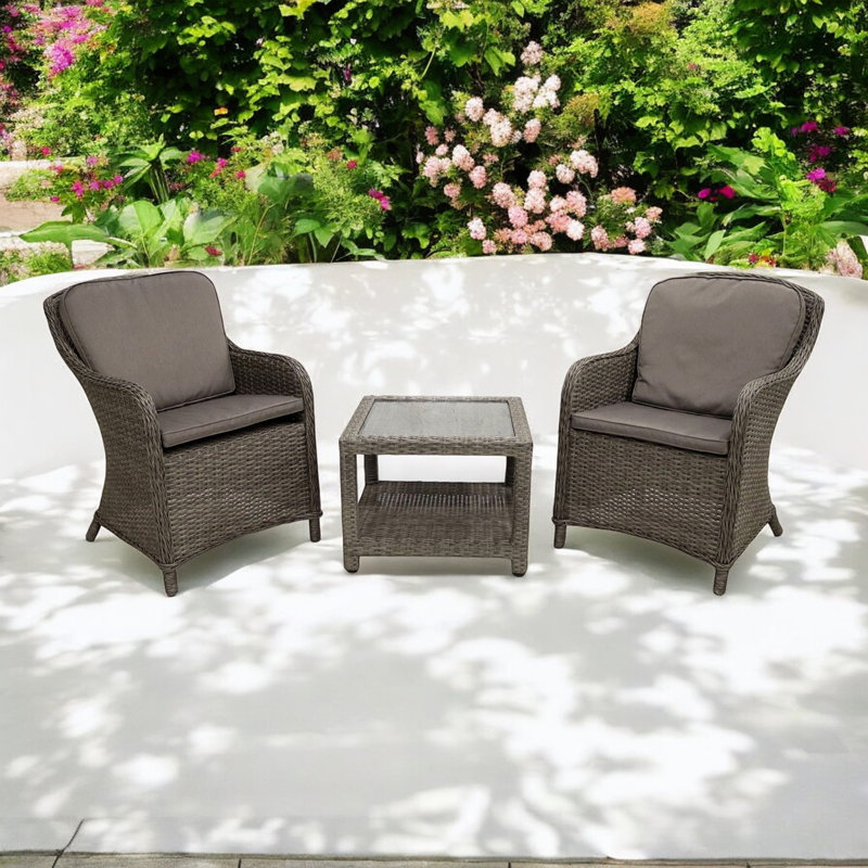 Paris 2 Seater Imperial Companion Set - 60x60x45cm Table Incl. Weather Shield Cushions