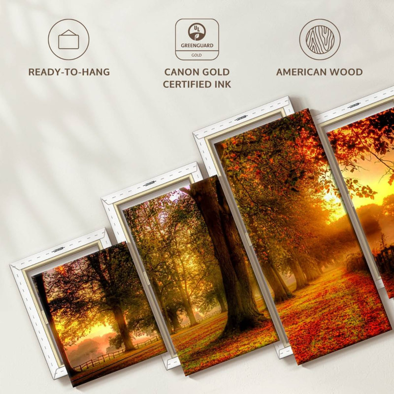 Ensemble de 5 pièces New England Fall On Canvas, H 80 po x l 36 po x P 1,25 po