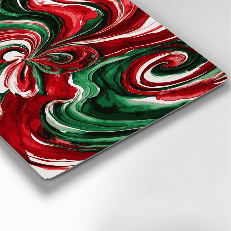 Aquarelle abstraite, art mural en métal vert 82, H 14 po x l 11 po