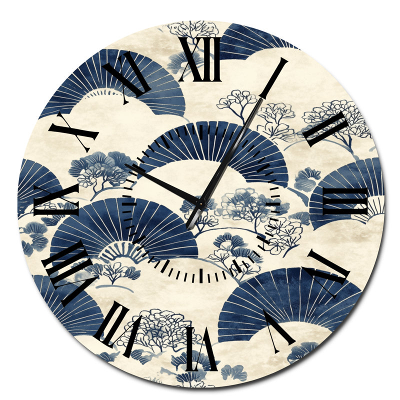 Horloge murale géométrique Komon Rhyth in Indigo, Surdimensionné
