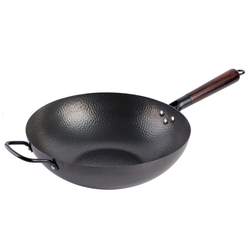 Gibson Home Stargaze Debossed 13” Carbon Steel Flat Bottom Wok - 82970.01R in , Hammered