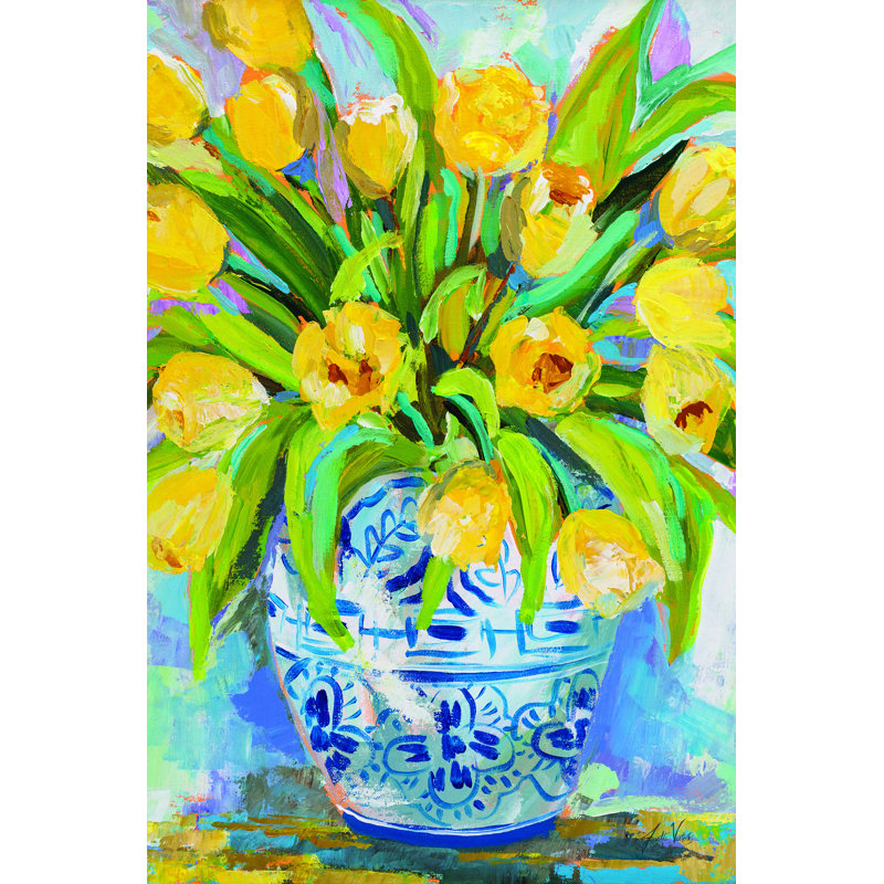 Tulipes au pot de gingembre, H 36 po x l 24 po x P 1,25 po