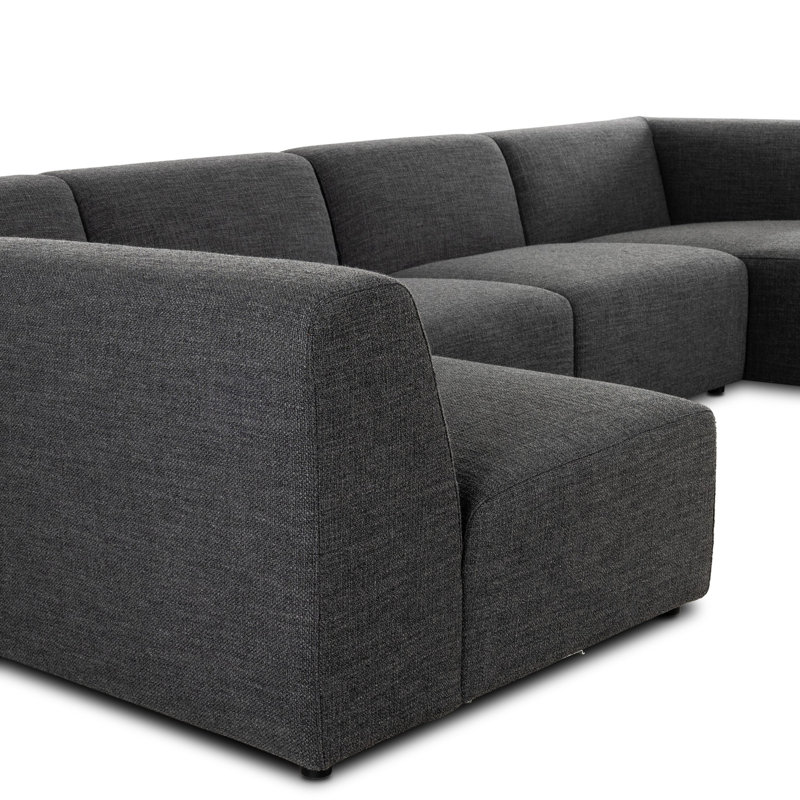 Lawndale 5PC Sectional W/ RAFC-Napa Sandstone, Left Hand Facing, Fayette Cloud Polyester Blend
