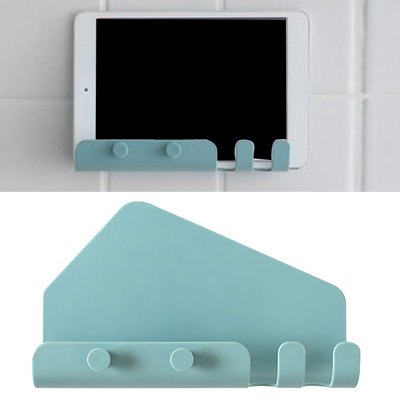 Support mural adhésif pour tablette, 4 crochets, compatible avec tous les téléphones cellulaires, grand format.
