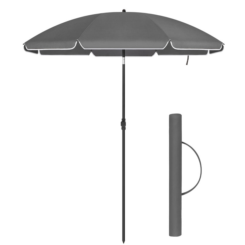 Braley Beach Parasol, 230cm H x 200cm W x 200cm D, Grey