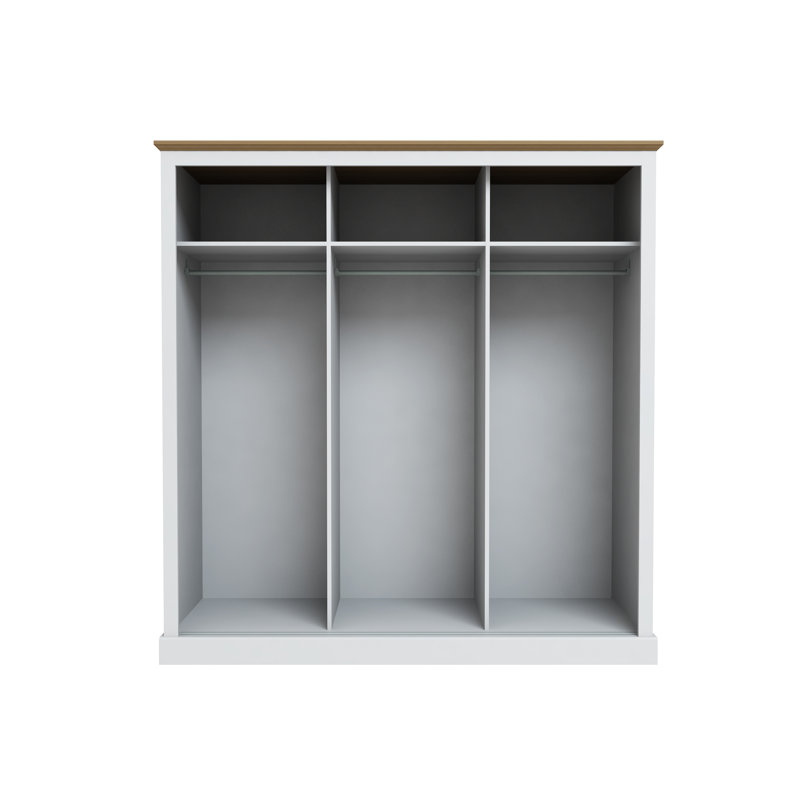 Artur 3 Door Manufactured Wood Wardrobe, White