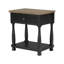 Ensemble de chambre avec grand lit 5 pièces Ginie, 2 tables de chevet USB, chêne brun rustique noir