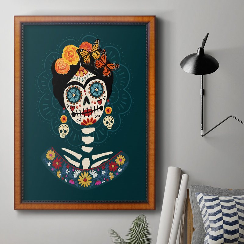 Toile encadrée de qualité supérieure «Bright Day of the Dead II» - prête à être accrochée, H 20 po x l 16 po