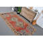 Tapis turc rose Anatolian - pièce décorative en laine pour chambre bleu / rose