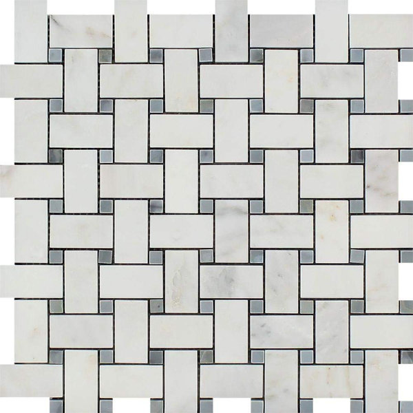 Marble Basketweave Mosaic Wall & Floor Tile