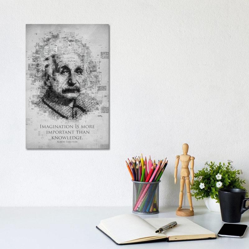 Albert Einstein by Gab Fernando - Wrapped Canvas Gallery-Wrapped Canvas Giclée, 20.32 cm H x 30.48 cm W