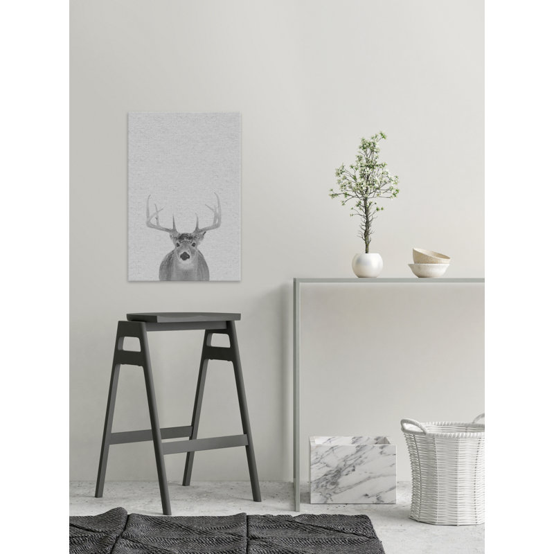 Grey Deer II - Wrapped Canvas Print, 76 cm H x 51 cm W x 4 cm D