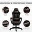 Fauteuil de course en cuir PU brun avec siège réglable, soutien lombaire, repose-pieds, siège d'ordinateur inclinable en cuir, réglable, ergonomique