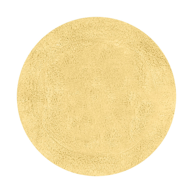 Tapis de salle de bain, Jaune, Rond 30 po