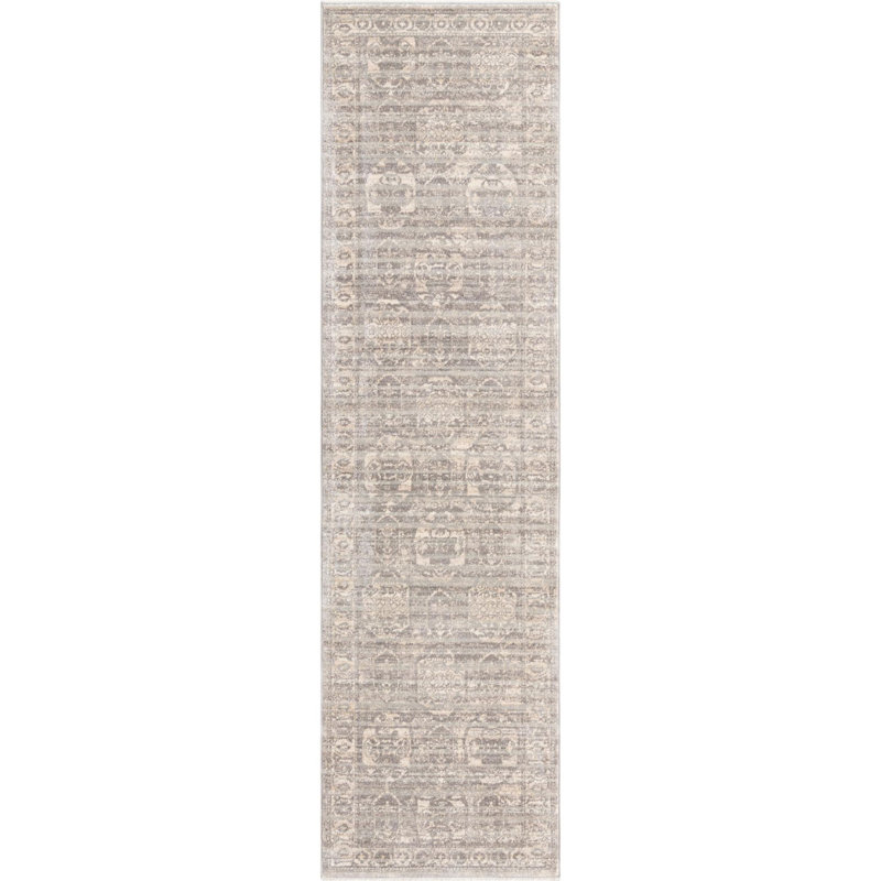 Gause Moroccan Area Rug, Runner 2' x 8', Gray