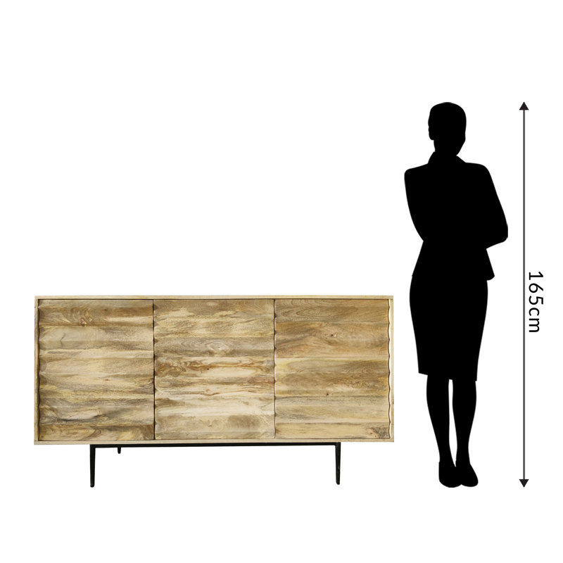 Sandyville 147cm Solid Wood Sideboard, Natural