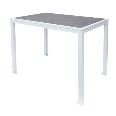 Surf Inlay 4-Leg Bolt-Down Bar Ht. Table - White Frame