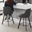 Tabouret de comptoir pivotant 26 po en lin avec dossier haut (ensemble de 4)-423412559-423412592-423412594