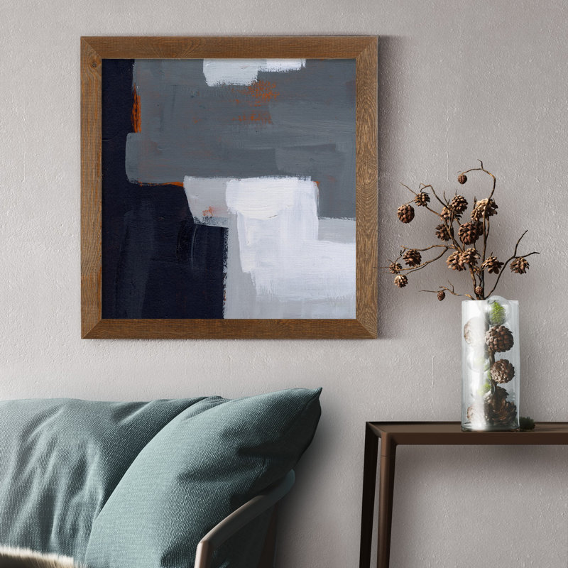 " Concrete Wall II " Painting Print, 21" H x 21" W x 1" D, Maple Framed