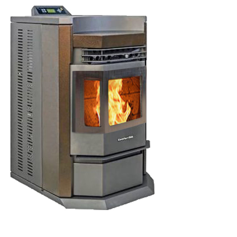 2800 sq. ft. Direct Vent Wood Pellets Free Standing Stove, Brown