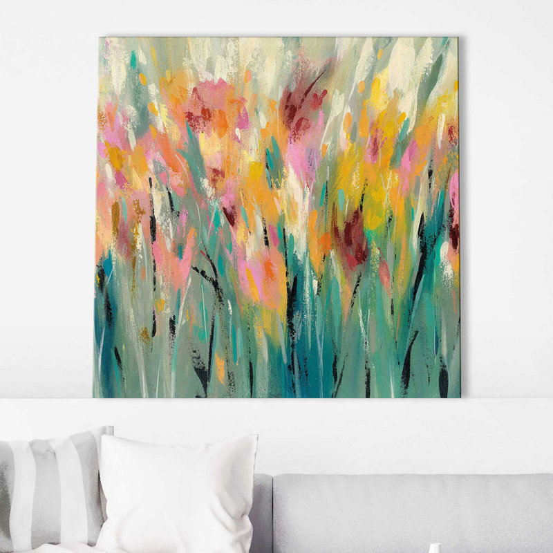 «Summer Garden Joy» par Silvia Vassileva, reproduction, Toile tendue, H 36 po x l 36 po x P 1,5 po