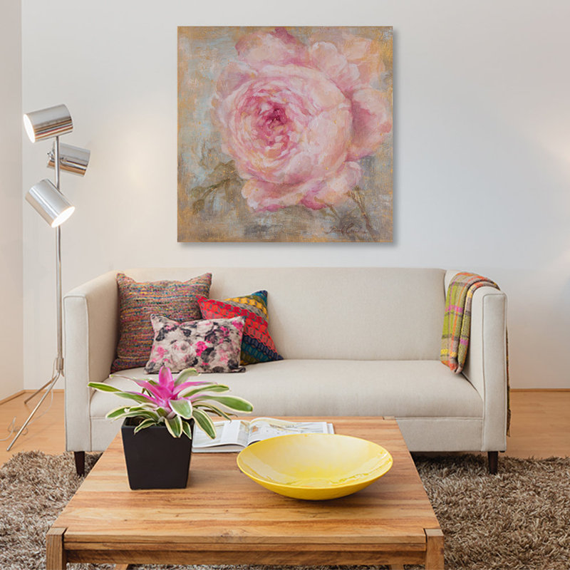 «Rose Gold I» par Debi Coules - Estampe numérique sur toile tendue avec châssis, H 12 po x l 12 po x P 1,5 po