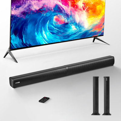 Sound Bar for Smart TV, 2.0 Channel, 32-Inch 2 in 1 Detachable Soundbar TV Speakers, with Bluetooth HDMI AUX USB Connection, Remote Control, 80W Surround Sound System, for Home Theatre Audio