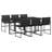  Garden Dining Set Black PVC-coated polyester Fabric