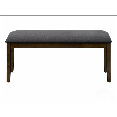 Banc, 44 po rectangulaire, rembourré, bois, salle à manger, cuisine, vestibule, bois massif, tissu, transitionnel
