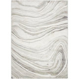 Rectangle Cahla Machine Woven Polypropylene Area Rug in Cream