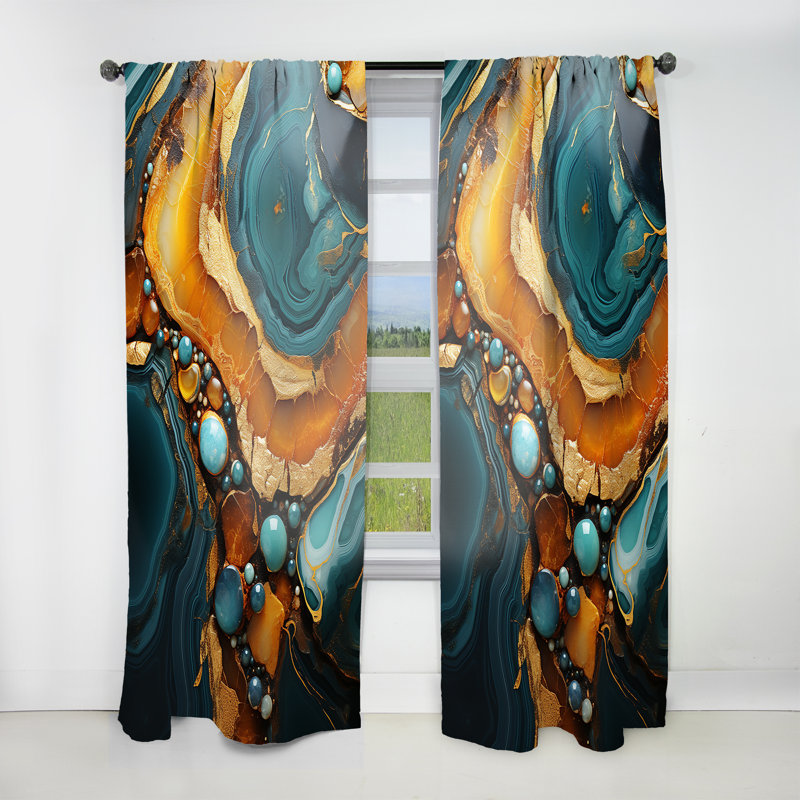 Kohut - Abstract Curtain - Room Darkening Curtain - 1 Panels, 52" W x 108" L