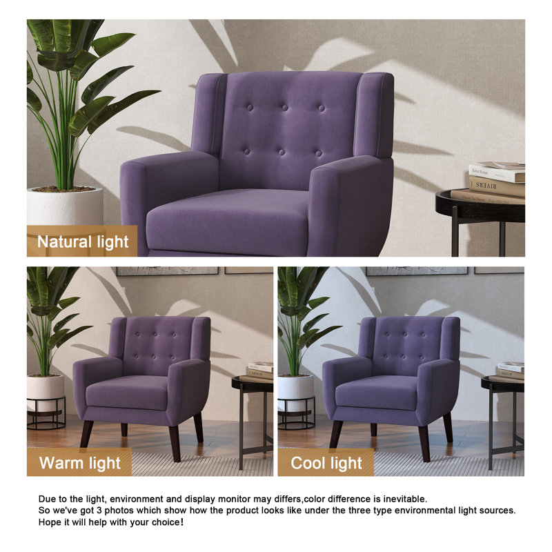 Fauteuil Jaqueze, Velours mauve performance