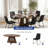 7-Piece Round Dining Table Set For 4-6, 59" Extendable Dining Room Table Set With 6 Ergonomic Chairs , Oval Modern Dinette Table With Mdf Board, Space-Saving.-128131074-128131071