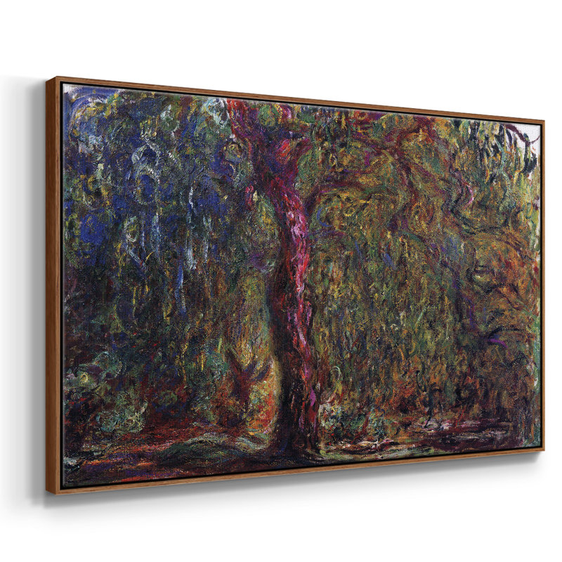 " Weeping Willow By Monet ", 17" H x 25" W x 2" D, Walnut