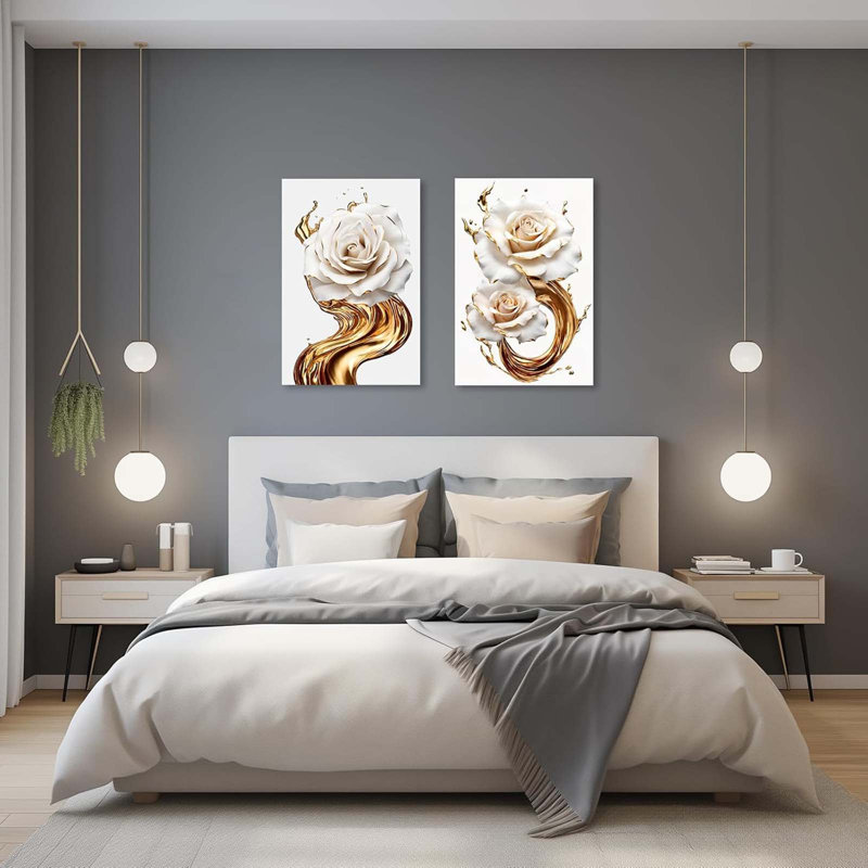 2 Piece Wrapped Canvas Print, 60 cm H x 40 cm W