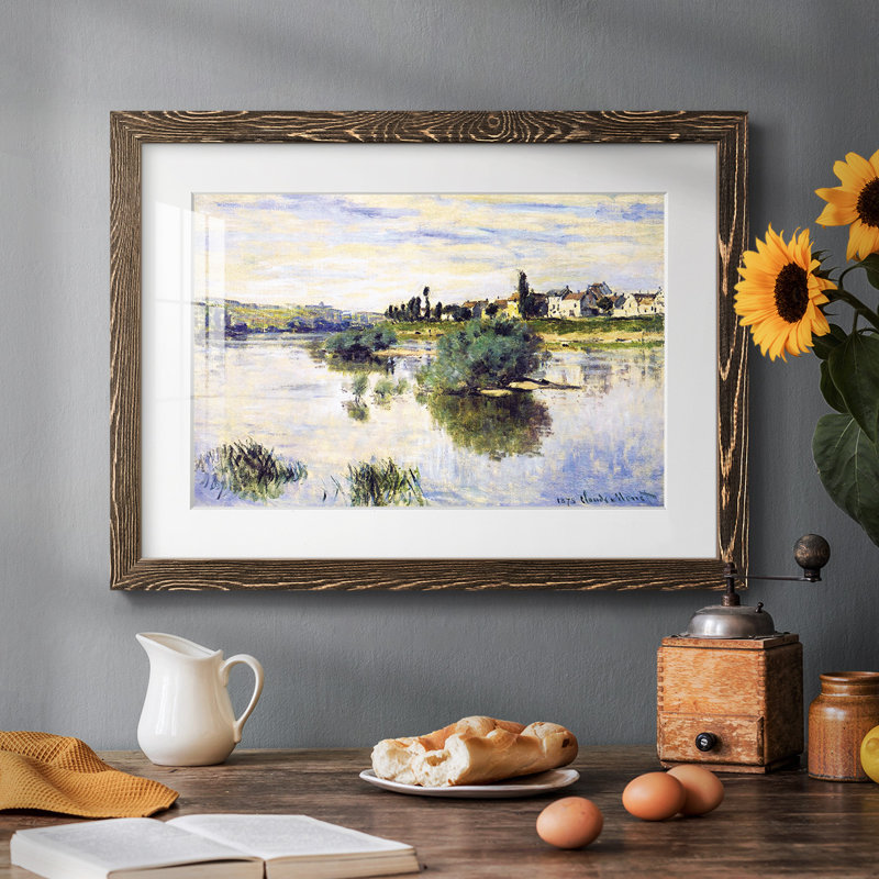 La seine à Lavacourt, 1878, H 28 po x l 42 po, Noyer