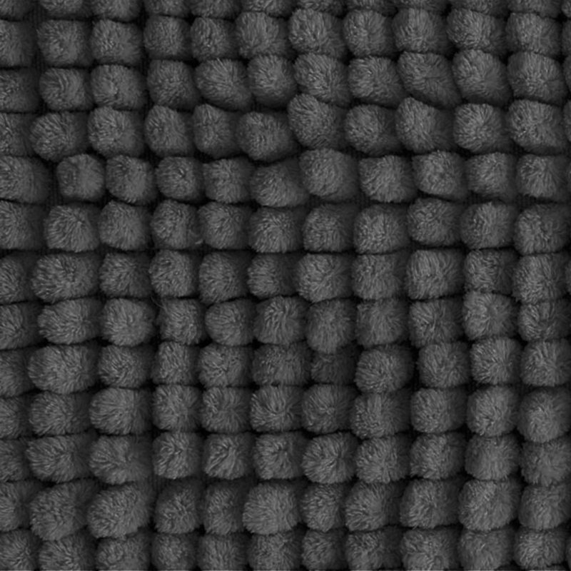 Kulap Chenille Bobble Bath Mat & Pedestal 2pc Set, Charcoal