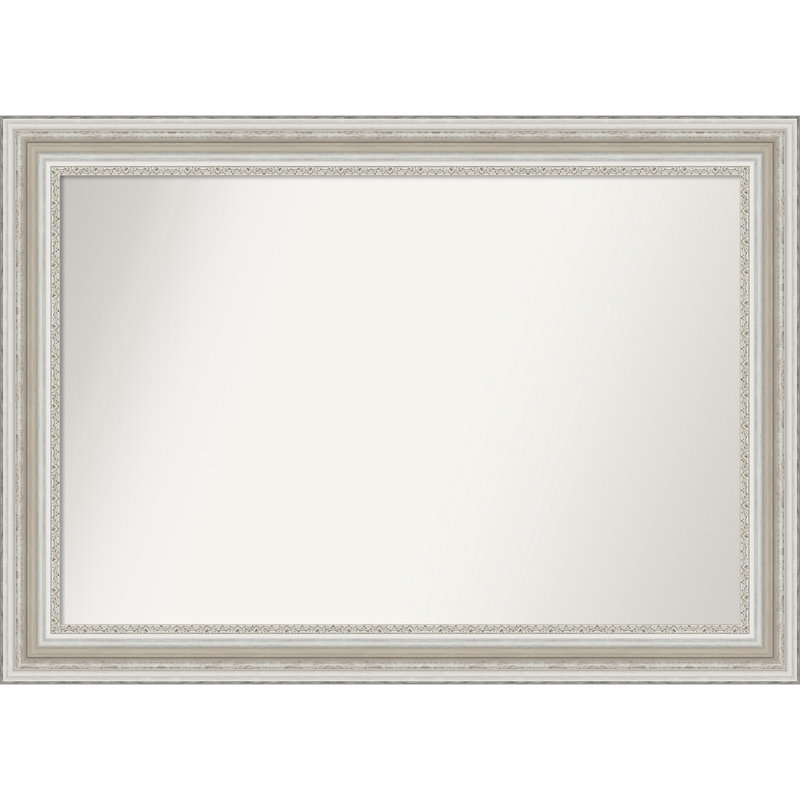 Parlor Silver Bathroom Vanity Non-Beveled Wall Mirror, 29.5 " H x 41.5 " W