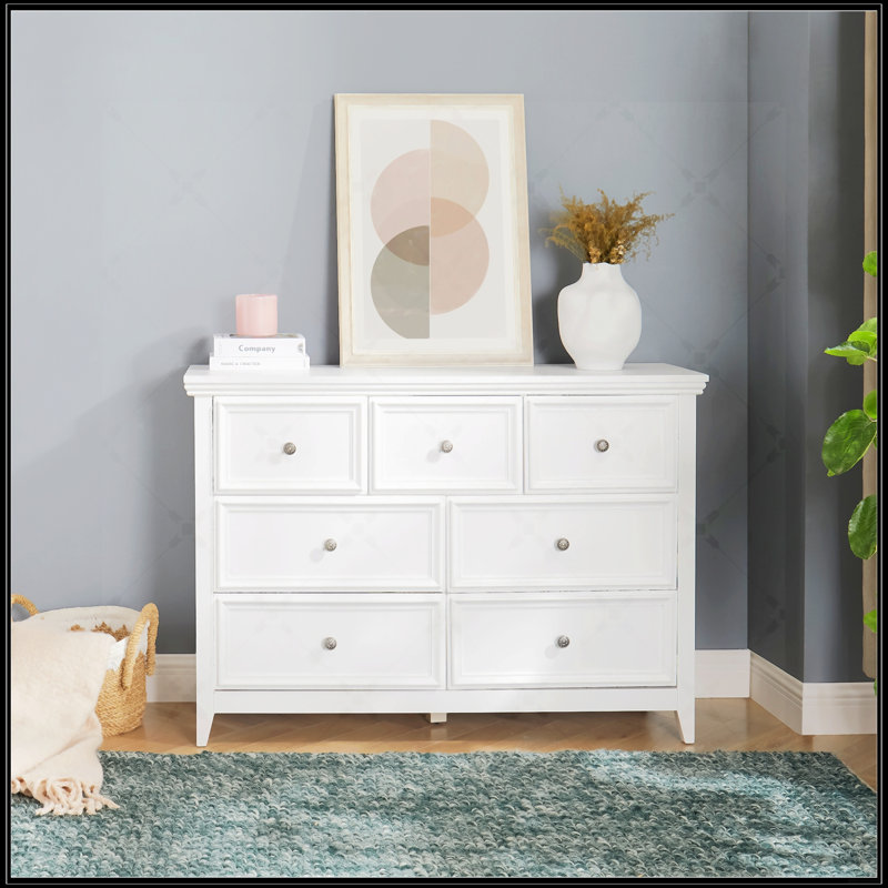 Commode 7 tiroirs Modern, Blanc