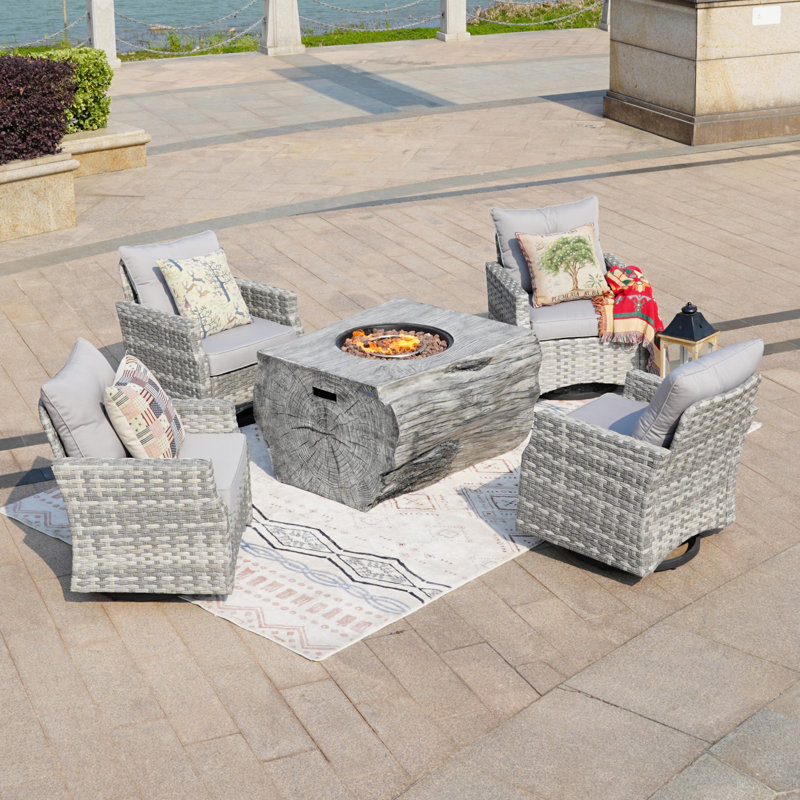 Ensemble de conversation pour 4 personnes avec coussins Orman