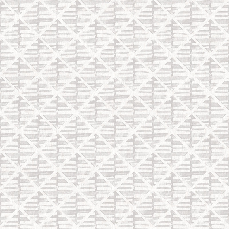 Bazaar Geometric Block Print Design 33' L x 21" W Wallpaper Roll, Light Gray
