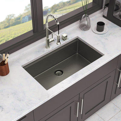 33" Undermount Kitchen Sink - 33*19 Inch Single Bowl 16 Gauge Stainless Steel Ledge Workstation Kitchen Sinks