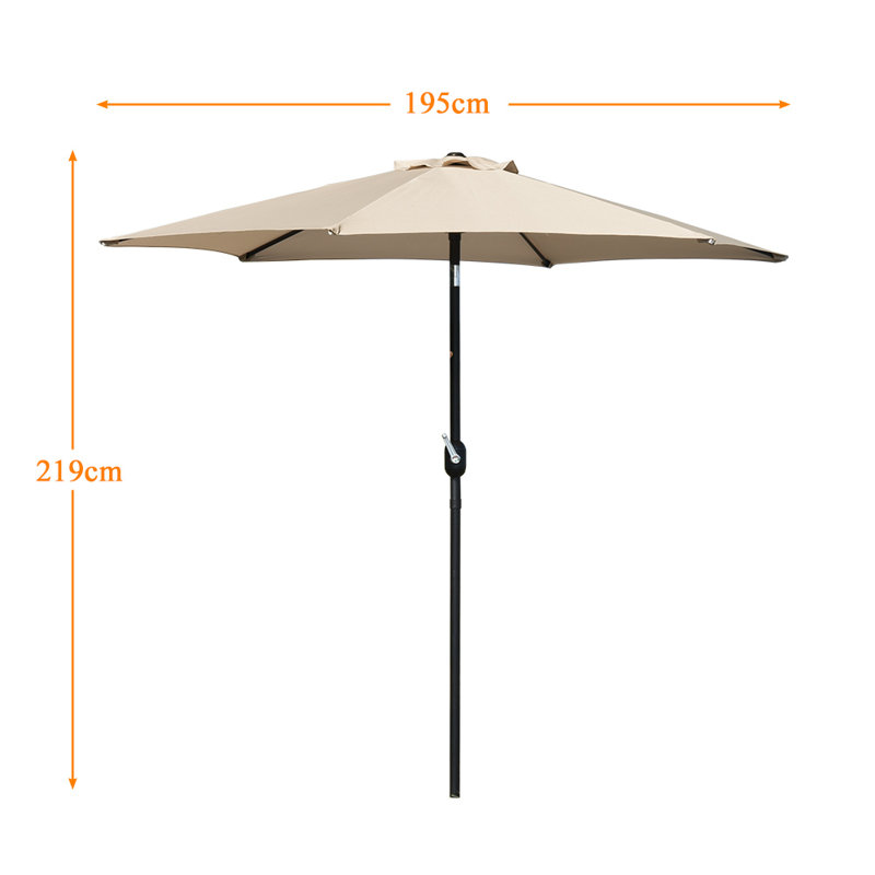 Ardolino Parasol, 220cm H x 200cm W x 200cm D, Beige